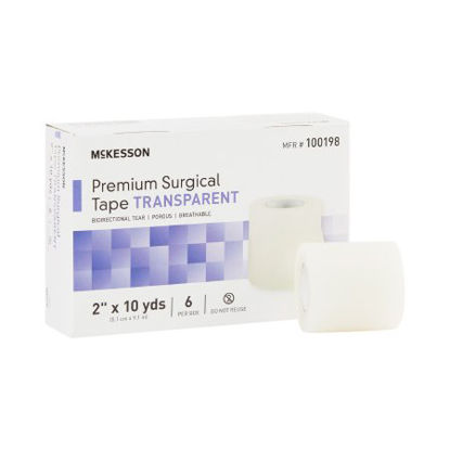 Picture of Medical Tape McKesson Water Resistant Plastic 2 Inch X 10 Yard Transparent NonSterile100198