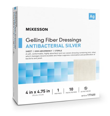 Picture of Silver Gelling Fiber Dressing McKesson 4 X 4-3/4 Inch Rectangle Sterile177400
