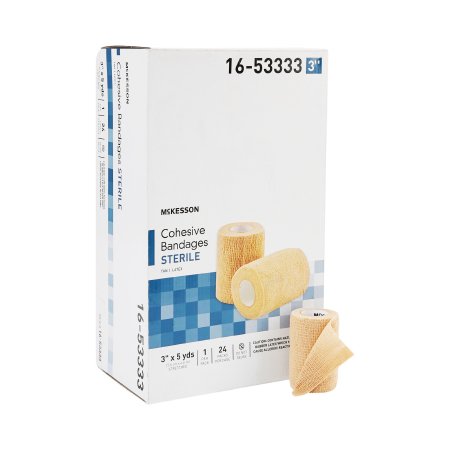 Picture of Cohesive Bandage McKesson 3 Inch X 5 Yard Standard Compression Self-adherent Closure Tan Sterile16-53333