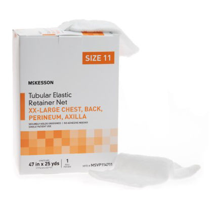 Picture of Elastic Net Retainer Dressing McKesson Tubular Elastic 47 Inch X 25 Yard (119.4 cm X 22.9 m) Size 11 White 2X-Large Chest / Back / Perineum / Axilla NonSterileMSVP114711