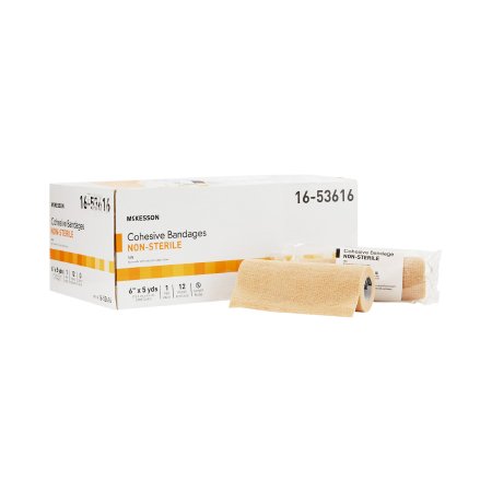 Picture of Cohesive Bandage McKesson 6 Inch X 5 Yard Standard Compression Self-adherent Closure Tan NonSterile16-53616