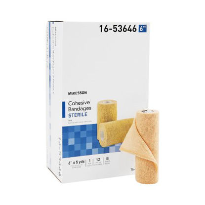 Picture of Cohesive Bandage McKesson 6 Inch X 5 Yard Standard Compression Self-adherent Closure Tan Sterile16-53646