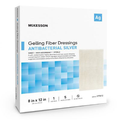 Picture of Silver Gelling Fiber Dressing McKesson 8 X 12 Inch Rectangle Sterile177812