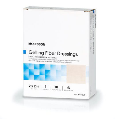 Picture of Absorbent Gelling Fiber Dressing McKesson Carboxymethyl Cellulose (CMC) 2 X 2 Inch87200