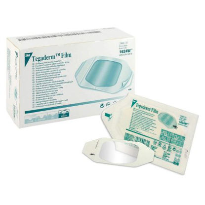 Picture of Transparent Film Dressing 3M™ Tegaderm™ Rectangle 2-3/8 X 2-3/4 Inch Frame Style Delivery With Label Sterile1624W