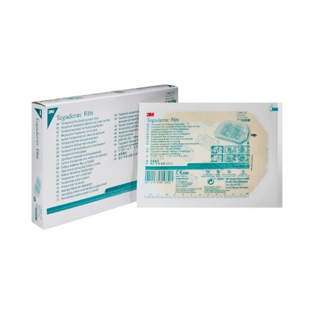 Picture of Transparent Film Dressing 3M™ Tegaderm™ Rectangle 4 X 4-3/4 Inch Frame Style Delivery With Label Sterile1626W