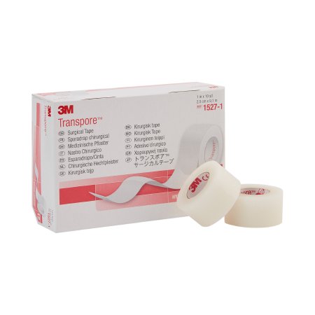 Picture of Medical Tape 3M™ Transpore™ Porous Plastic 1 Inch X 10 Yard Transparent NonSterile1527-1