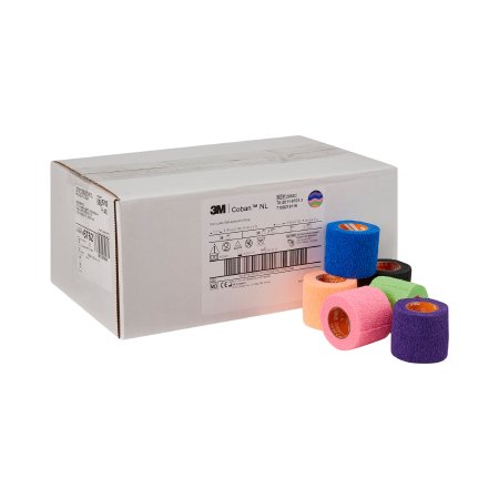 Picture of Cohesive Bandage 3M™ Coban™ LF 2 Inch X 5 Yard Standard Compression Self-adherent Closure Bright Green / Bright Orange / Bright Pink / Purple / Blue / Black NonSterile2082C
