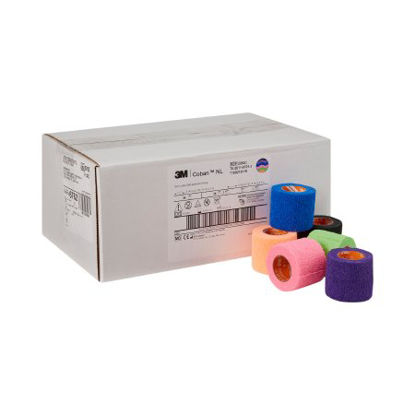 Picture of Cohesive Bandage 3M™ Coban™ LF 2 Inch X 5 Yard Standard Compression Self-adherent Closure Bright Green / Bright Orange / Bright Pink / Purple / Blue / Black NonSterile2082C