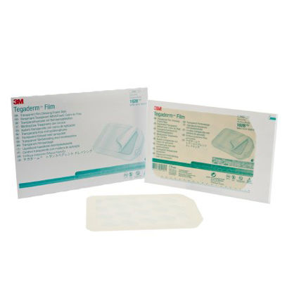 Picture of Transparent Film Dressing 3M™ Tegaderm™ Rectangle 6 X 8 Inch Frame Style Delivery With Label Sterile1628
