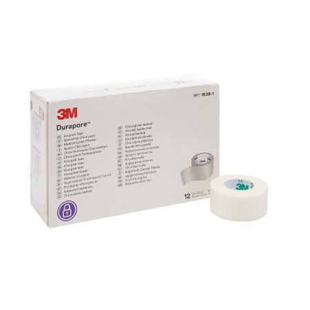 Picture of Medical Tape 3M™ Durapore™ High Adhesion Silk-Like Cloth 1 Inch X 10 Yard White NonSterile1538-1
