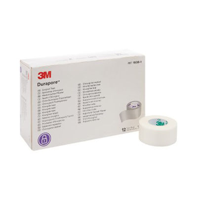 Picture of Medical Tape 3M™ Durapore™ High Adhesion Silk-Like Cloth 1 Inch X 10 Yard White NonSterile1538-1