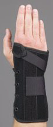 Picture of Wrist Brace Wrist Lacer™ Aluminum / Felt / Suede Right Hand Black Medium223934