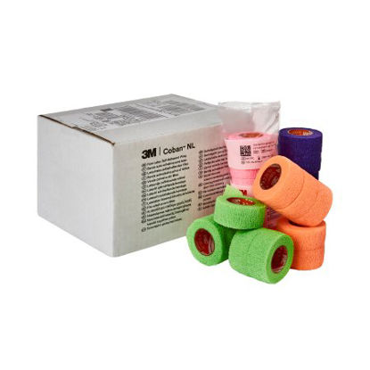 Picture of Cohesive Bandage 3M™ Coban™ LF 1 Inch X 5 Yard Standard Compression Self-adherent Closure Bright Green / Bright Orange / Bright Pink / Purple / Blue / Black NonSterile2081C