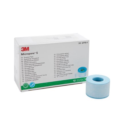 Picture of Medical Tape 3M™ Micropore™ S Skin Friendly Silicone 1 Inch X 5-1/2 Yard Blue NonSterile2770-1