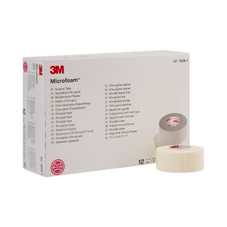 Picture of Medical Tape 3M™ Microfoam™ Multi-directional Stretch Elastic / Foam 1 Inch X 5-1/2 Yard White NonSterile1528-1
