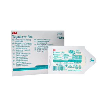 Picture of Transparent Film Dressing 3M™ Tegaderm™ Rectangle 2-3/8 X 2-3/4 Inch Frame Style Delivery Without Label Sterile9505W