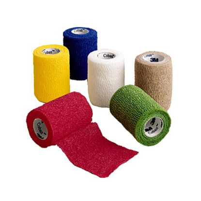 Picture of Cohesive Bandage 3M™ Coban™ 3 Inch X 5 Yard Standard Compression Self-adherent Closure Tan / Green / Yellow / Blue / Red / White NonSterile1583A