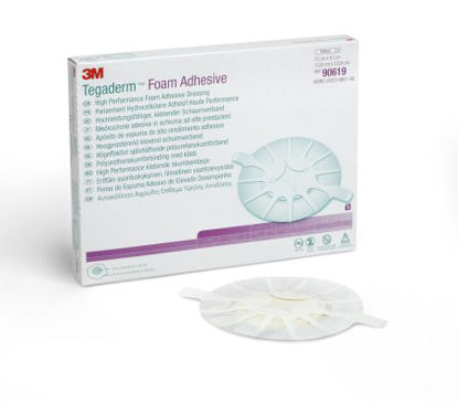 Picture of Foam Dressing 3M™ Tegaderm™ High Performance 5-1/2 X 5-1/2 Inch Heel Adhesive with Border Sterile90619