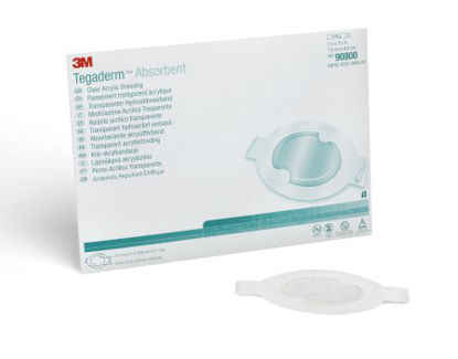 Picture of Absorbent Acrylic Transparent Film Dressing 3M™ Tegaderm™ Oval 3 X 3-1/4 Inch 2 Tab Delivery Without Label Sterile90800