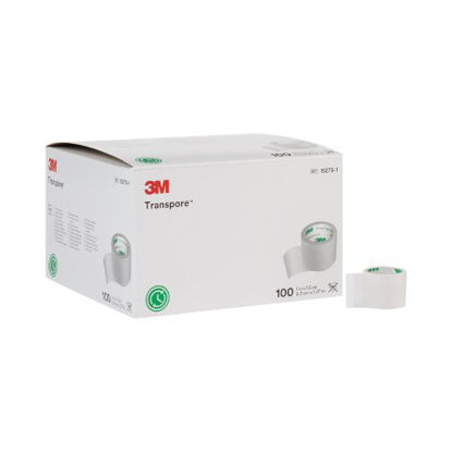 Picture of Medical Tape 3M™ Transpore™ Single Use Roll Plastic 1 Inch X 1-1/2 Yard Transparent NonSterile1527S-1