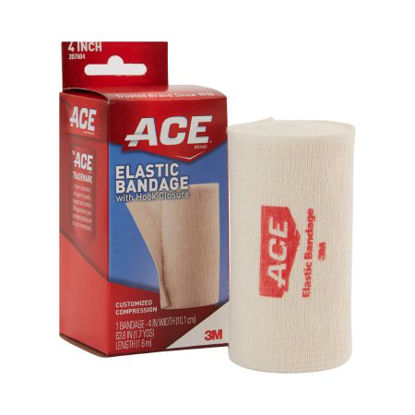 Picture of Elastic Bandage 3M™ ACE™ 4 Inch X 5.3 Foot Standard Compression Single Hook and Loop Closure Tan NonSterile207604