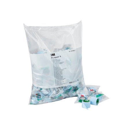 Picture of Medical Tape 3M™ Micropore™ S Single Use Roll Silicone 1 Inch X 1-1/2 Yard Blue NonSterile2770S-1