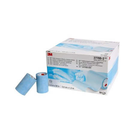 Picture of Medical Tape 3M™ Micropore™ S Single Use Roll Silicone 2 Inch X 1-1/2 Yard Blue NonSterile2770S-2