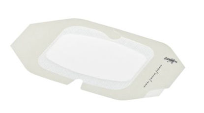 Picture of Transparent Film Dressing with Border 3M™ Tegaderm™ Rectangle 2-3/8 X 2-3/4 Inch Frame Style Delivery With Label Sterile1614