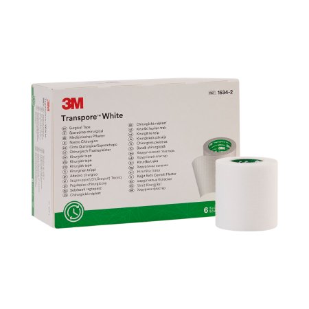 Picture of Medical Tape 3M™ Transpore™ White Bi-directional Tear Plastic 2 Inch X 10 Yard White NonSterile1534-2