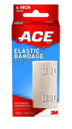 Picture of Elastic Bandage 3M™ ACE™ 4 Inch Width Standard Compression Clip Detached Closure Tan NonSterile207313