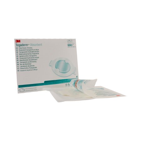 Picture of Absorbent Acrylic Transparent Film Dressing 3M™ Tegaderm™ Oval 5-5/8 X 6-1/4 Inch 2 Tab Delivery Without Label Sterile90803