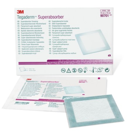 Picture of Super Absorbent Dressing 3M™ Tegaderm™ Superabsorber Polypropylene 3-7/8 X 3-7/8 Inch Sterile90701