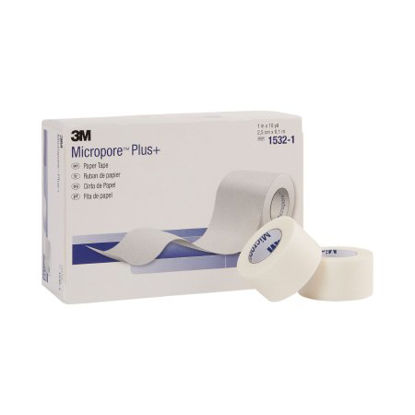 Picture of Medical Tape 3M™ Micropore™ Paper Tape Plus High Adhesion Paper 1 Inch X 10 Yard White NonSterile1532-1