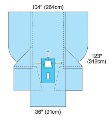 Picture of Abdominal Drape Laparoscopy / Pelviscopy Drape 104 W X 36 W X 123 L Inch Sterile29407