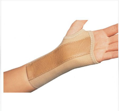 Picture of Wrist Brace ProCare® Low Profile / Contoured / Wraparound Aluminum / Cotton / Elastic Left Hand Beige Small79-87083