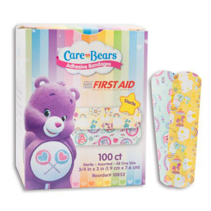 Picture of Adhesive Strip American® White Cross Stat Strip® 3/4 X 3 Inch Plastic Rectangle Kid Design (Care Bears) Sterile10852