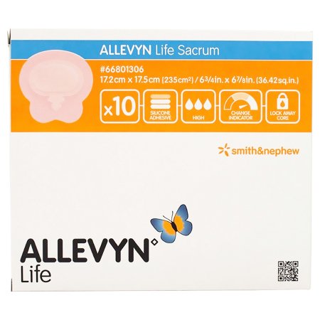 Picture of Silicone Foam Dressing Allevyn Life 7 X 7 Inch Sacral Silicone Adhesive with Border Sterile66801306