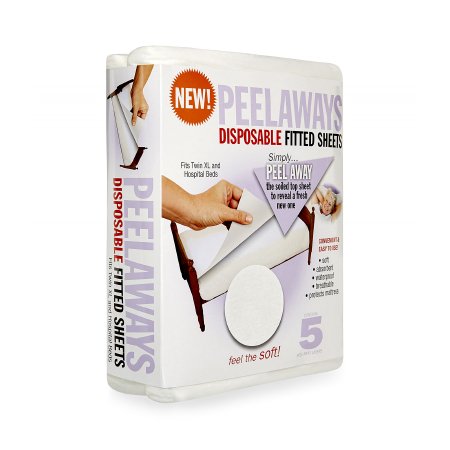 Picture of Bed Sheet Peelaways 5 Layer Fitted 80 L X 39 W X 9 Inch White Disposable150