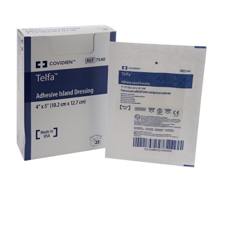 Picture of Adhesive Dressing Telfa™ 4 X 5 Inch Nonwoven Rectangle White Sterile7540-