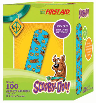Picture of Adhesive Strip American® White Cross Stat Strip® 3/4 X 3 Inch Plastic Rectangle Kid Design (Scooby Doo) Sterile1065737
