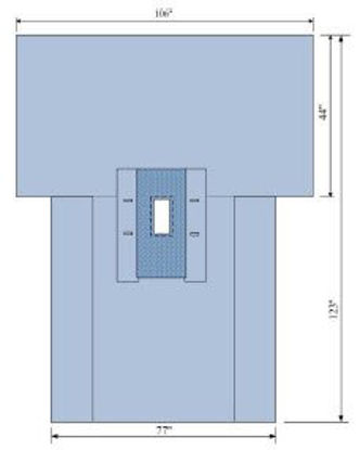 Picture of Abdominal Drape Laparotomy T-Drape with Pouch 106 W X 77 W X 44 L X 123 L Inch Sterile19148