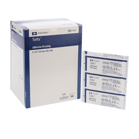 Picture of Adhesive Dressing Telfa™ 3 X 4 Inch Film / Cotton Rectangle White Sterile7643