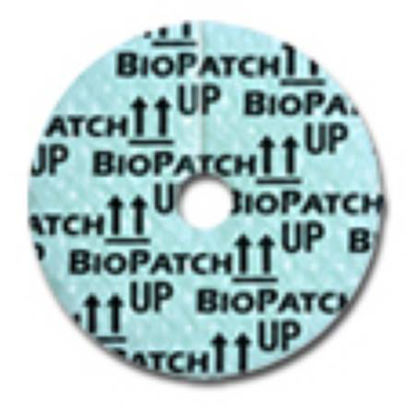 Picture of Antimicrobial Protective Dressing Disc Biopatch® CHG (Chlorhexidine Gluconate) / Foam 1 Inch Disc with 4.0 mm Hole Diameter Sterile4150