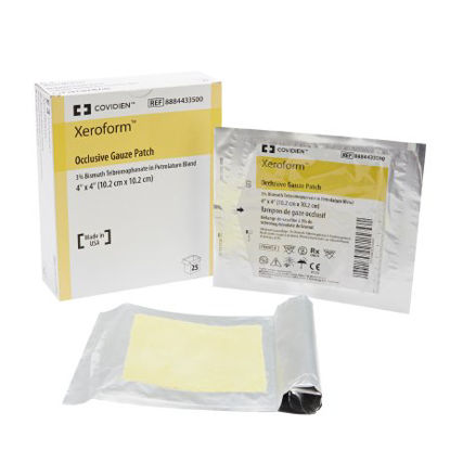 Picture of Petrolatum Impregnated Dressing Xeroform® 4 X 4 Inch Gauze Bismuth Tribromophenate / Petrolatum Sterile8884433500