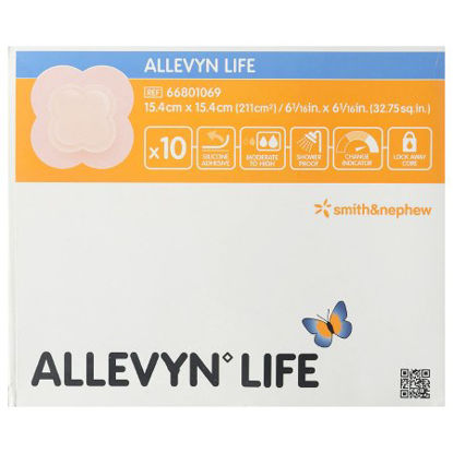 Picture of Silicone Foam Dressing Allevyn Life 6 X 6 Inch Quadrilobe Silicone Adhesive with Border Sterile66801069