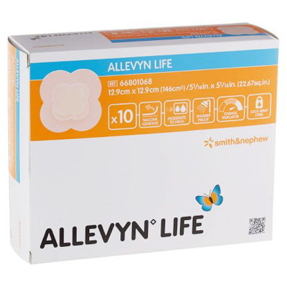 Picture of Silicone Foam Dressing Allevyn Life 5-3/4 X 5-3/4 Inch Quadrilobe Silicone Adhesive with Border Sterile66801068