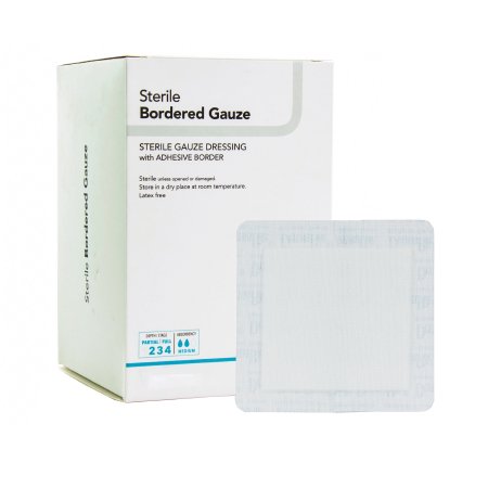 Picture of Adhesive Dressing DermaRite® Bordered Gauze 2 X 2 Inch Gauze Square White Sterile00261E