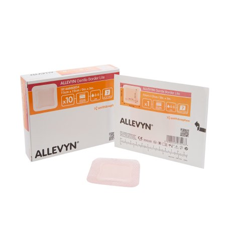 Picture of Thin Silicone Foam Dressing Allevyn Gentle Border Lite 3 X 3 Inch Square Silicone Gel Adhesive with Border Sterile66800834
