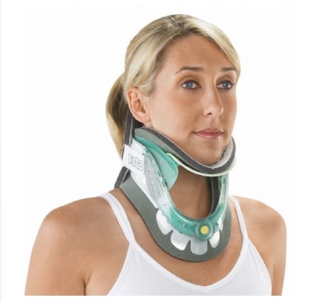 Picture of Rigid Cervical Collar Aspen® Vista® Preformed Adult One Size Fits Most Two-Piece / Trachea Opening Adjustable Height 15 to 19 Inch Neck Circumference79-83370